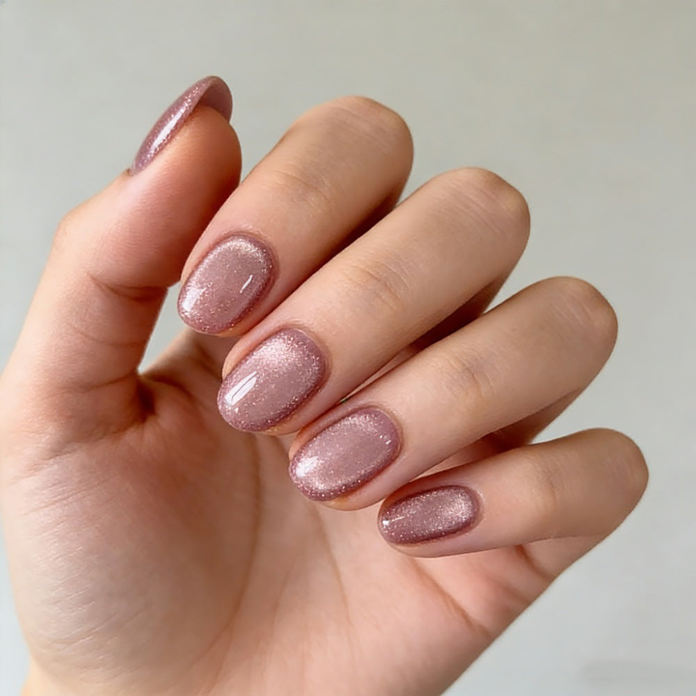 Glittering Glossy Press-On Nails Bowlift