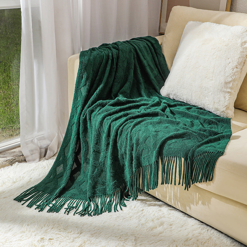 Premium Textured Knit Throw Blanket Bowlift