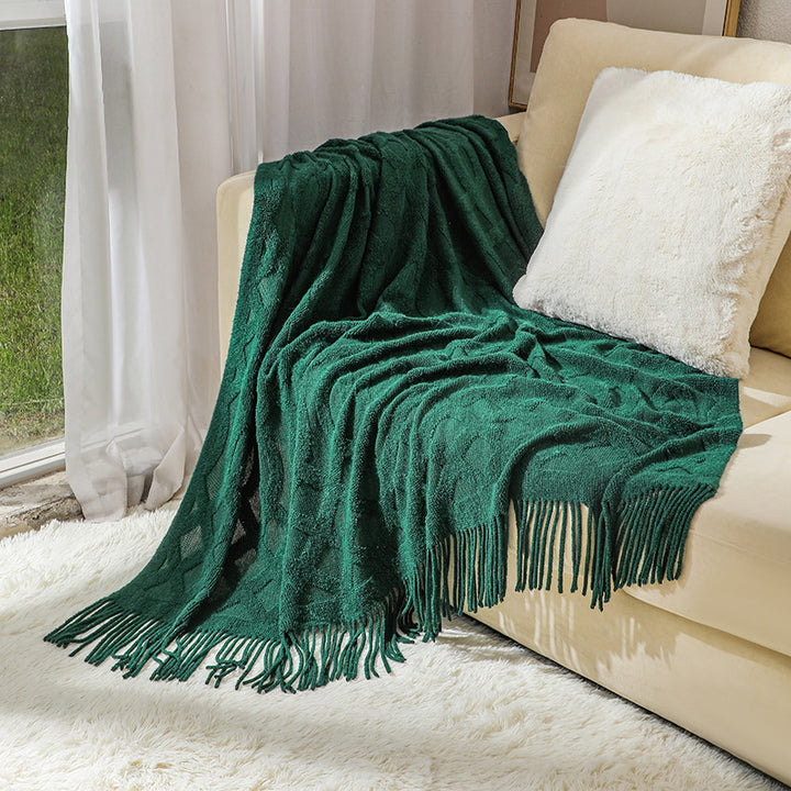 Premium Textured Knit Throw Blanket Bowlift