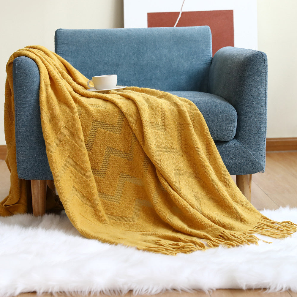 Cozy Textured Throw Blanket Bowlift