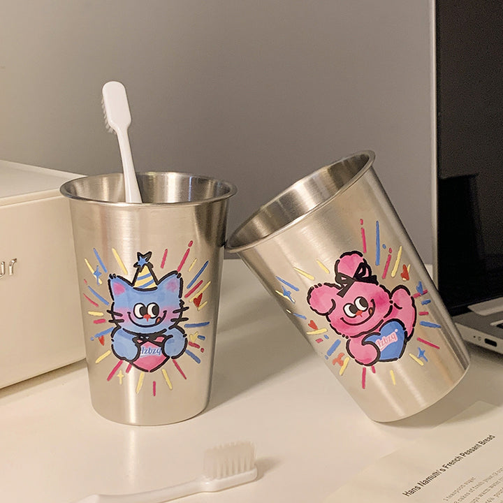 Stainless Steel Drinking Cup with Playful Character Design Bowlift