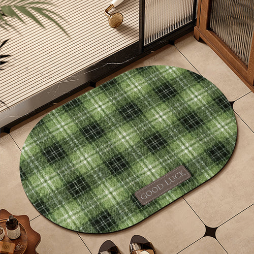 Oval Plush Welcome Mat