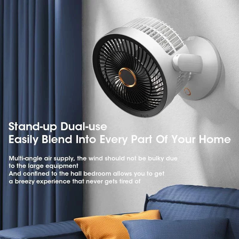 Unisex one size compact oscillating table fan with adjustable tilt angle, silent brushless motor and USB charging Bowlift