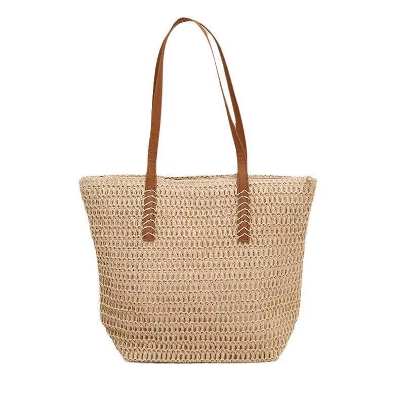 Braided shopping bag with high-quality leather handles Bowlift