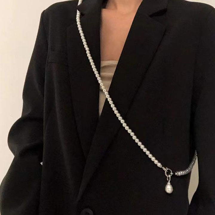 Elegant Pearl-Embellished Bag Strap Bowlift
