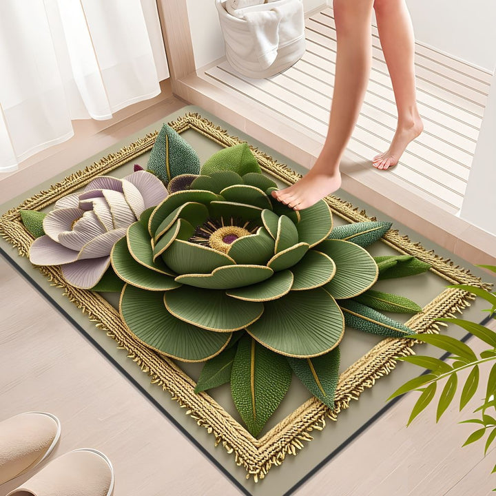 Decorative Floral Bath Mat Bowlift