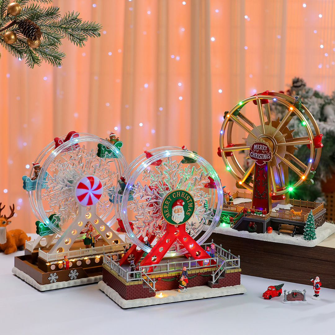 Illuminated Snowflake Ferris Wheel Decoration Bowlift