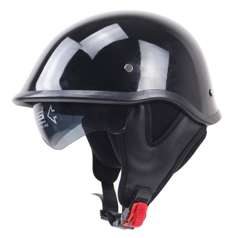 Classic Half-Shell Motorcycle Helmet with Visor Bowlift