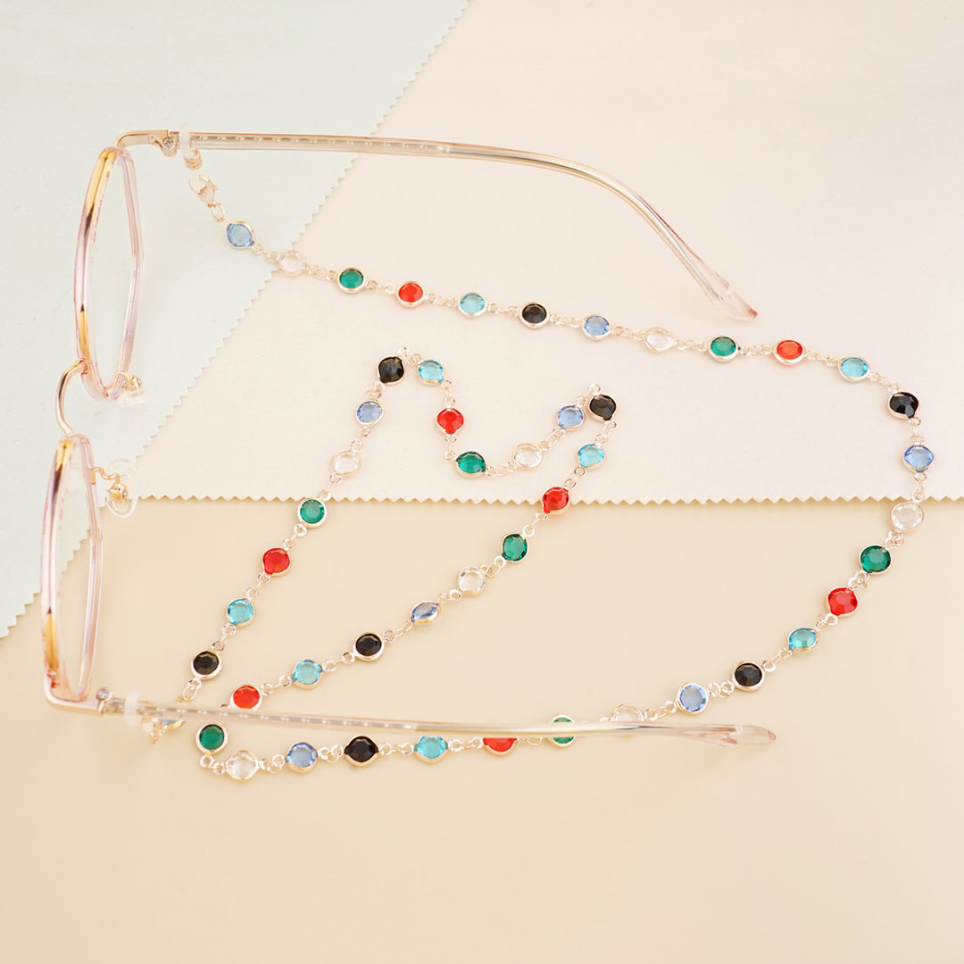 Gemstone-Accented Eyewear Chain Bowlift