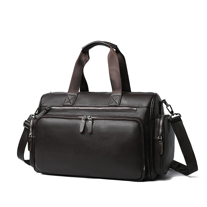 Premium Leather Weekend Duffle Bag Bowlift