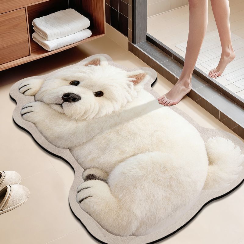 Cat-Themed Plush Bath Rug Bowlift