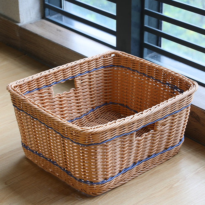Versatile Woven Storage Basket with Cutout Handles Bowlift