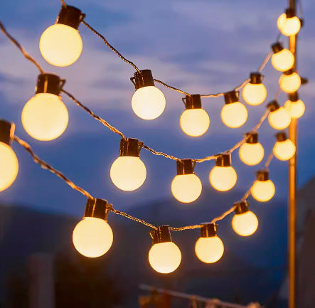 Outdoor Solar Star And Globe String Lights With Waterproof Copper Wire Bowlift