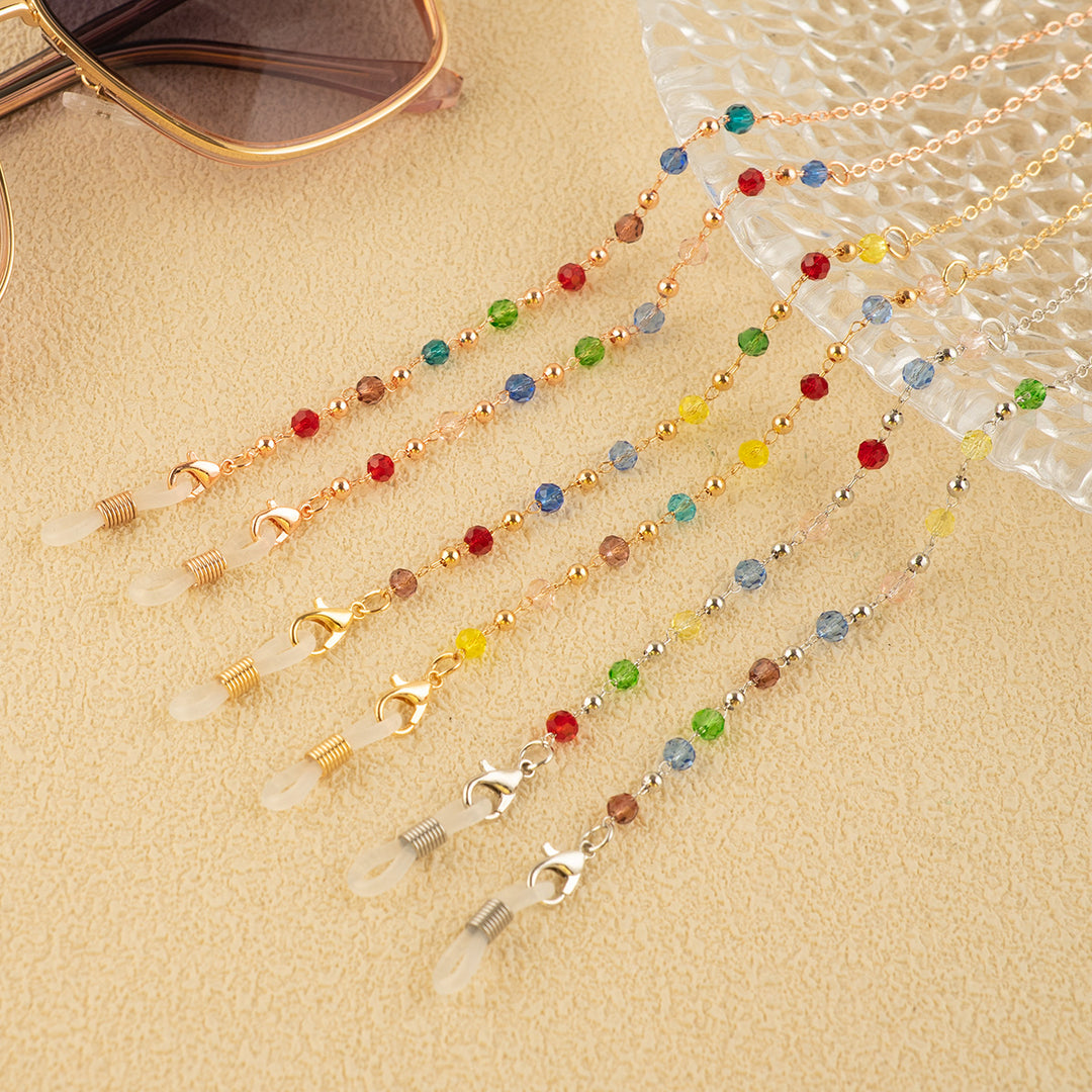 Colorful Crystal Decorative Eyewear Chain Bowlift