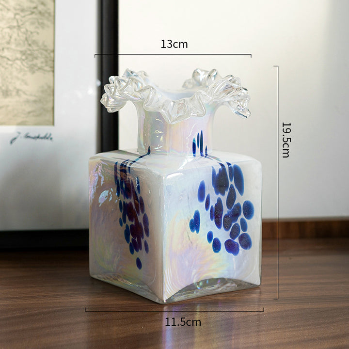 Decorative Ruffled-Top Square Wax Candle Bowlift