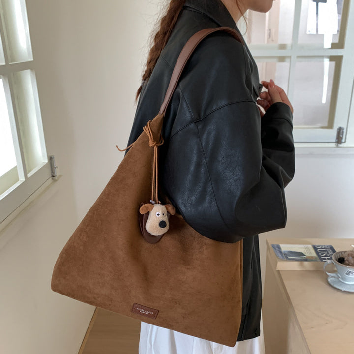 Premium Suede Slouchy Tote Bag Bowlift