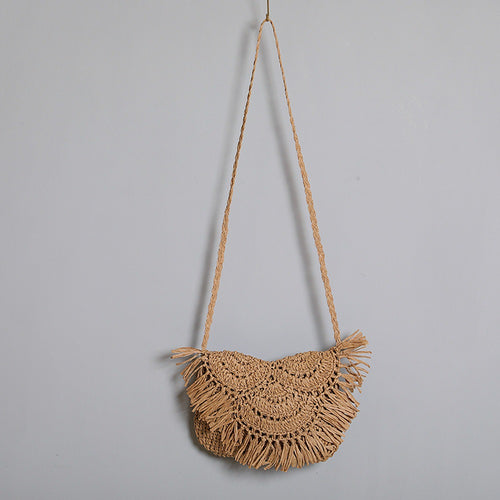 Boho Crossbody Bag Made of Handcrafted Natural Material Bowlift