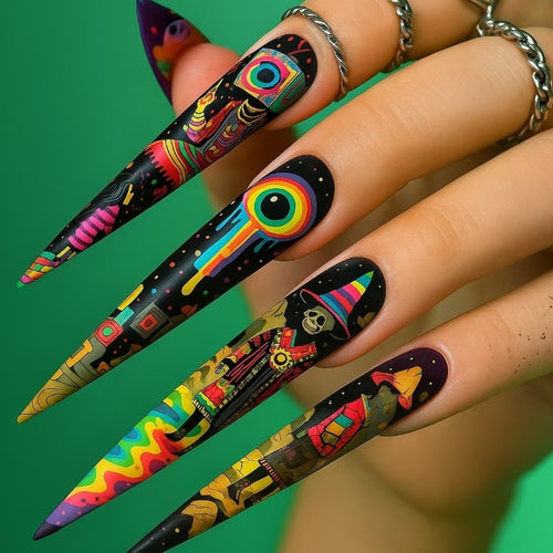 Nail art in creative tropical motif design Bowlift