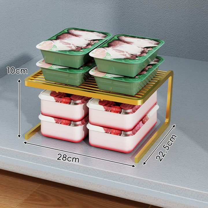 Compact Three Tier Slatted Metal Countertop Pantry Organizer