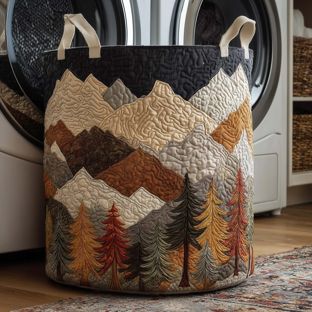 Quilted Decorative Laundry Storage Basket With Rope Handles Collapsible Fabric Organizer