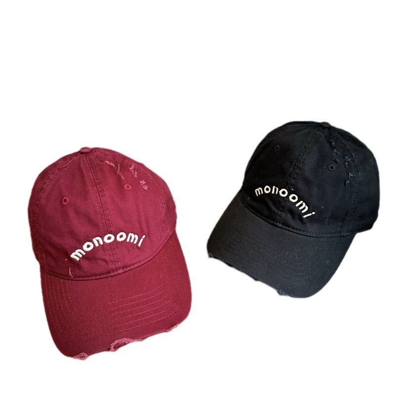 Women's Distressed Cotton Baseball Cap Bowlift