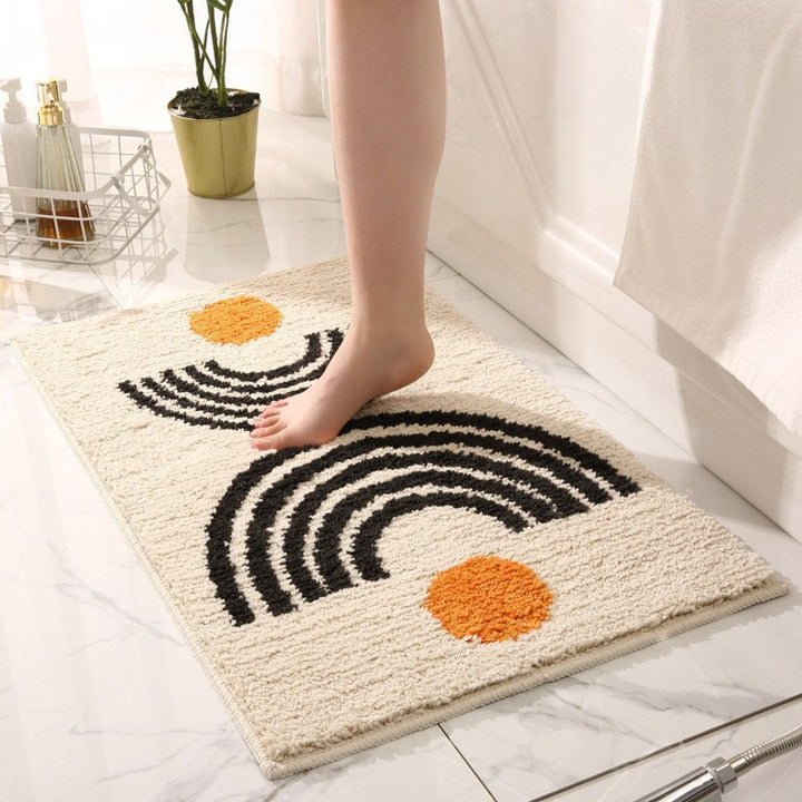 Plush Wave Pattern Bath Mat Bowlift