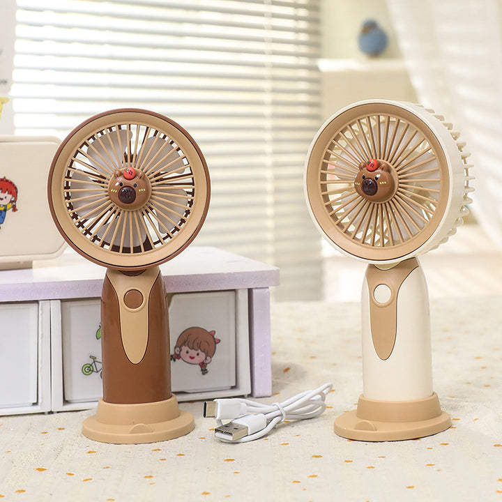 Women's Portable Handheld Fan with Animal Design Bowlift