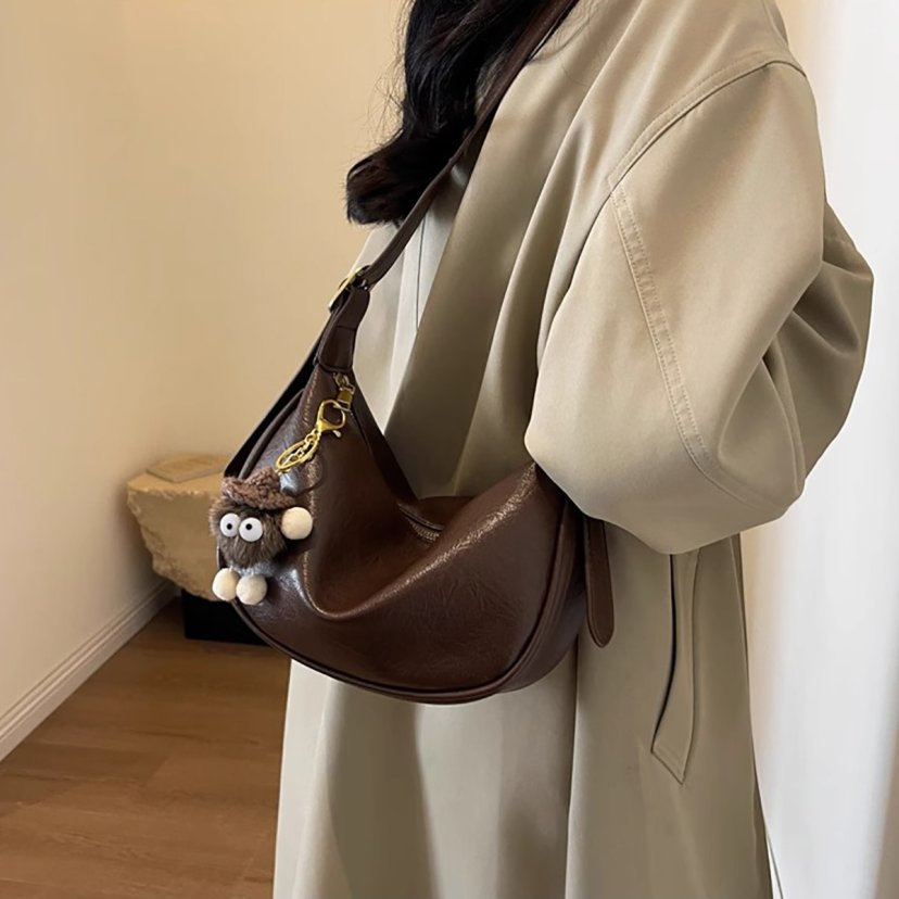 Elegant Leather Hobo Bag Bowlift