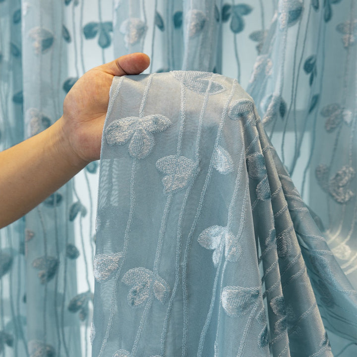 WoEmbroidered Sheer Curtain Panel Bowlift