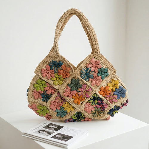 Macrame Bag with Floral Pattern Bowlift