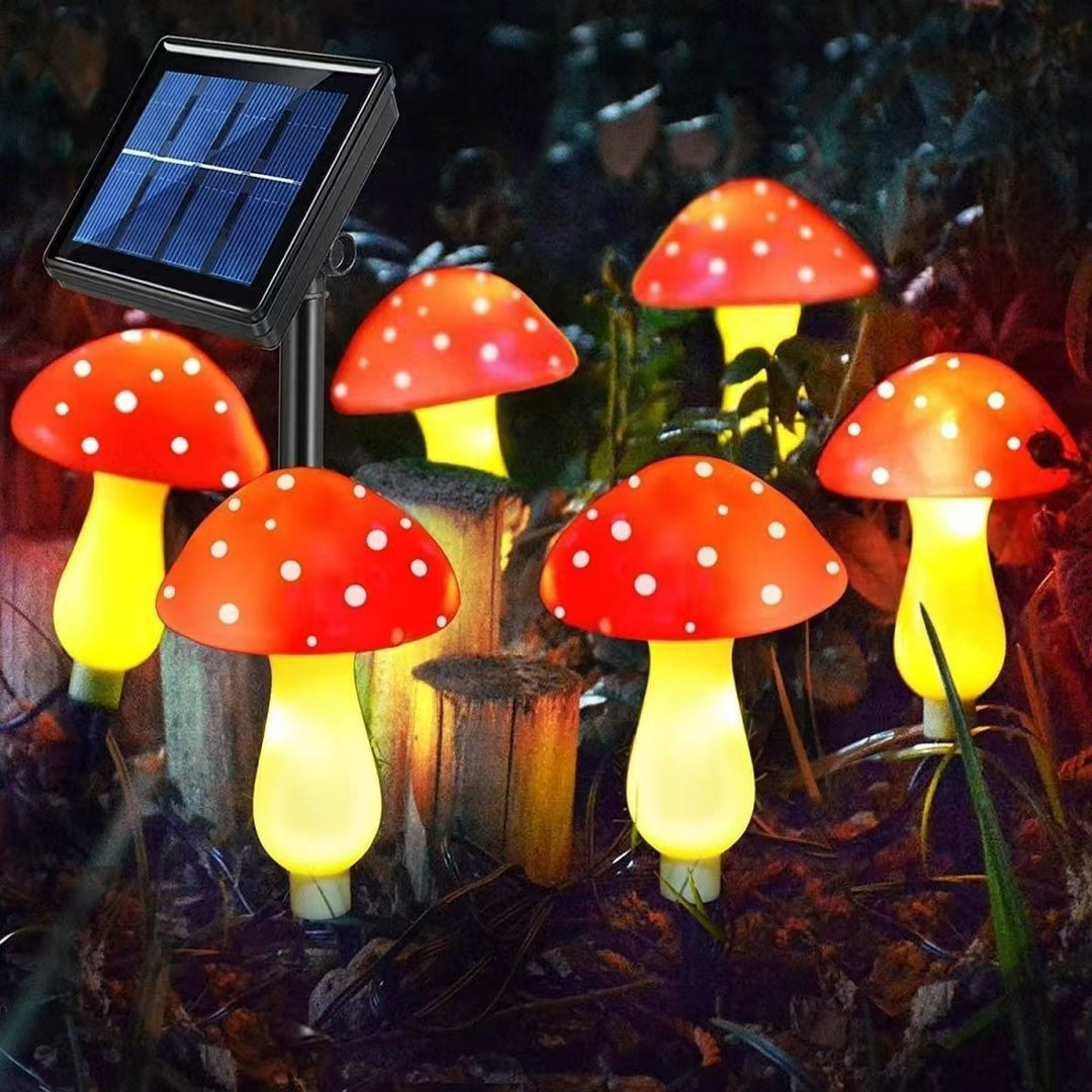 Whimsical Mushroom LED Stake String Lights For Garden Pathway With Weatherproof Design Bowlift