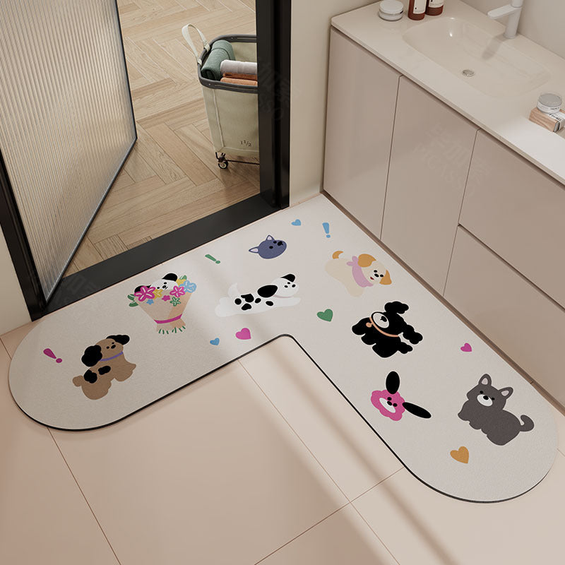 L-Shaped Non-Slip Bathroom Mat Bowlift