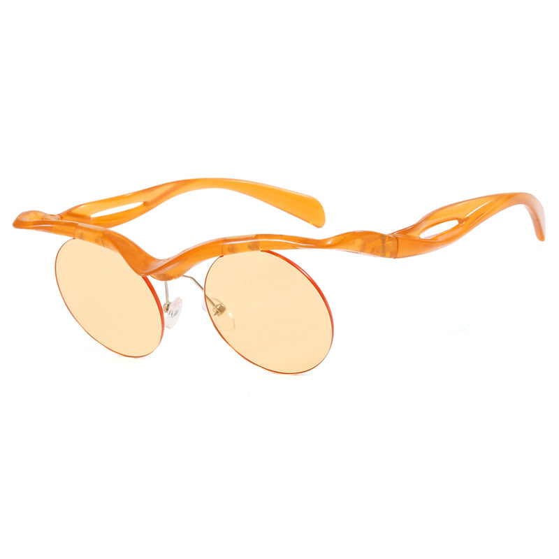 Women's futuristic sunglasses with curved frame and polarized lenses Bowlift
