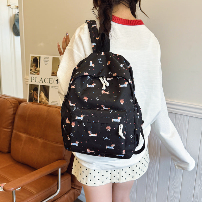Backpack with Cheerful Dog Motif Bowlift