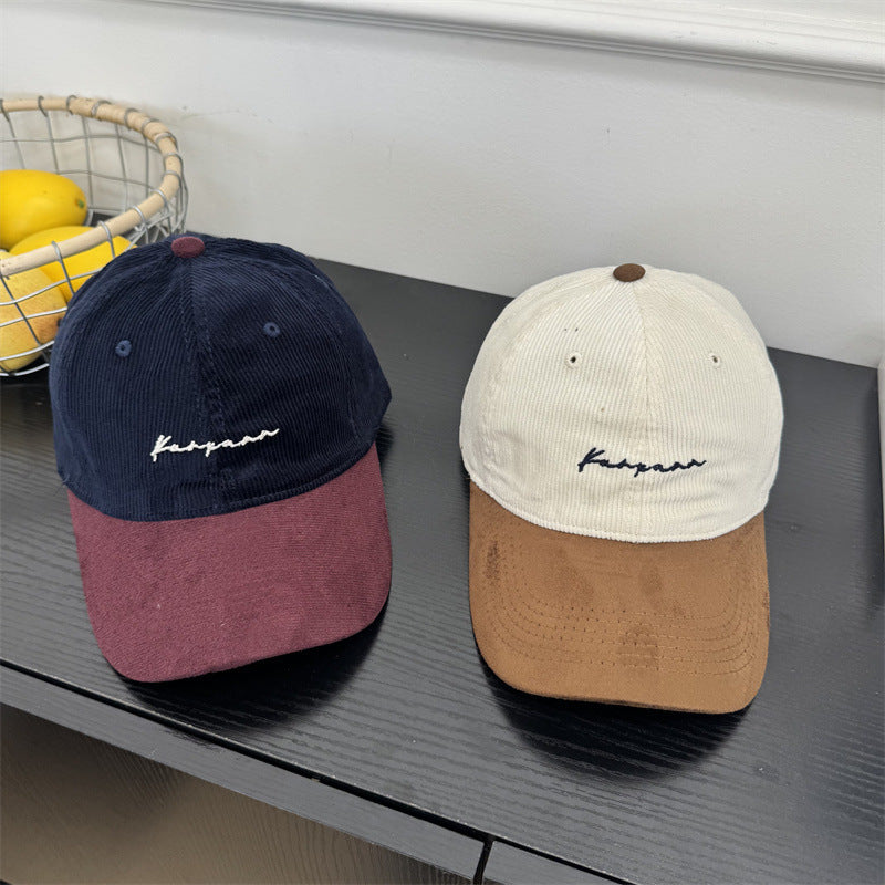 Men's Corduroy Brimmed Baseball Cap Bowlift