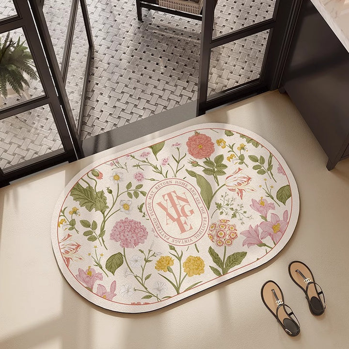 Floral Embroidered Bath Mat Bowlift