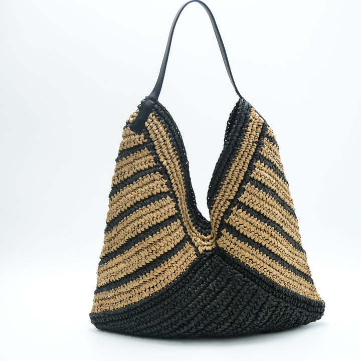 Shopping bag made of woven natural material with modern accents Bowlift