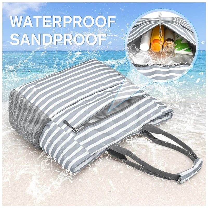 Large beach bag with multiple compartments and insulated inner pocket Bowlift