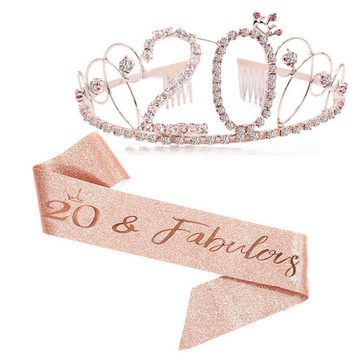 Ladies Glittering Tiara with Festive "50 & Fabulous" Design Bowlift