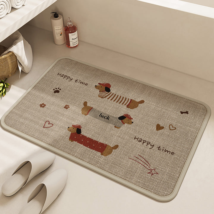 Dog-Themed Bathroom Rug