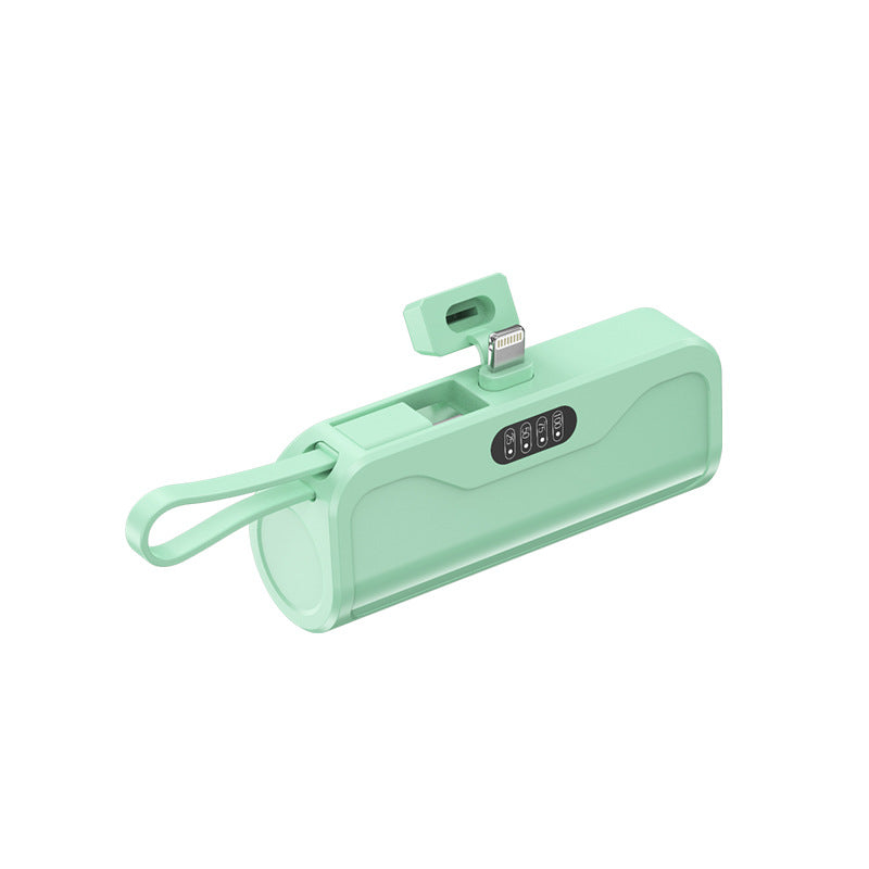 Portable power bank with integrated charging cable and automatic charging detection Bowlift