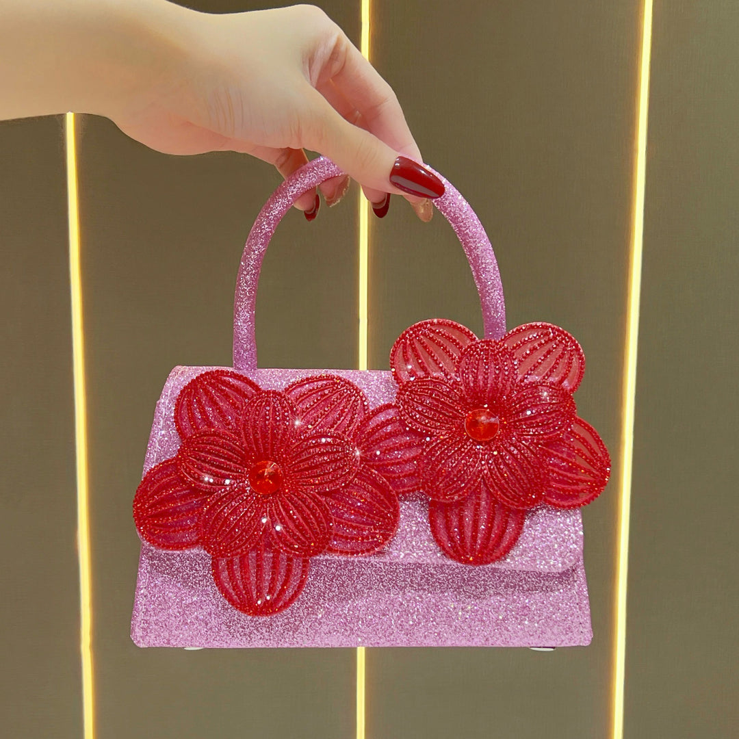 Flower Embellished Evening Handbag