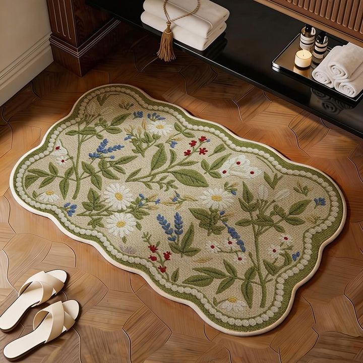 Decorative Floral Bath Mat Bowlift