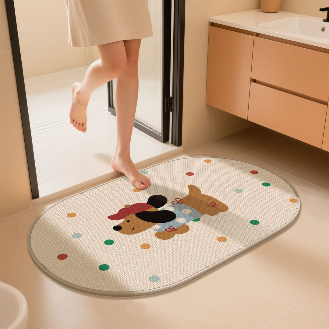 Charming Dog-Themed Bath Mat Bowlift