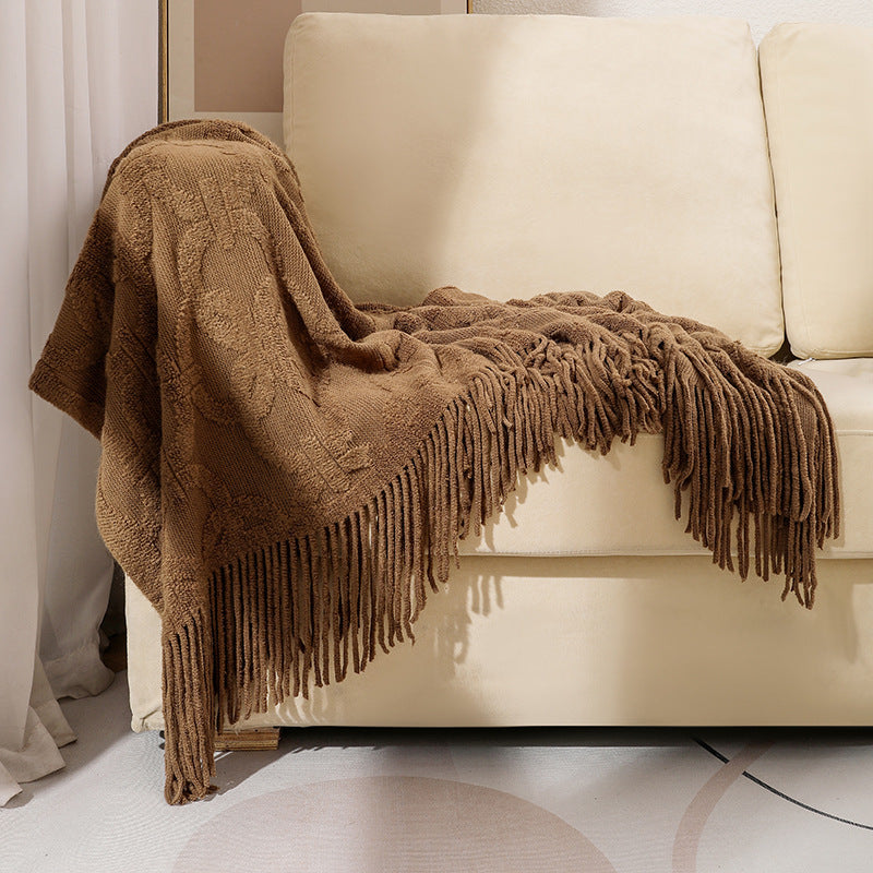 Decorative Fringe Throw Blanket Bowlift