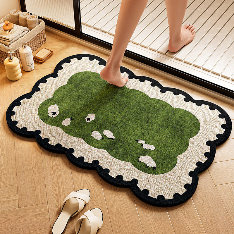 Playful Dog-Themed Bath Rug Bowlift