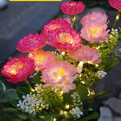 Solar-Powered Lifelike Bloom Garden Stake With Multi-Head LED Cluster And Waterproof Dusk-To-Dawn Sensor Bowlift