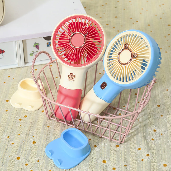 Ladies Portable Handheld Fan with Cute Animal Design Bowlift