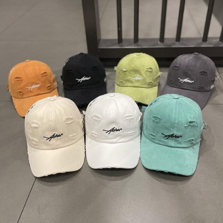 Men's Distressed Denim Cap Bowlift