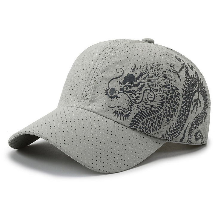 Men's Sports Cap with Dragon Pattern Bowlift